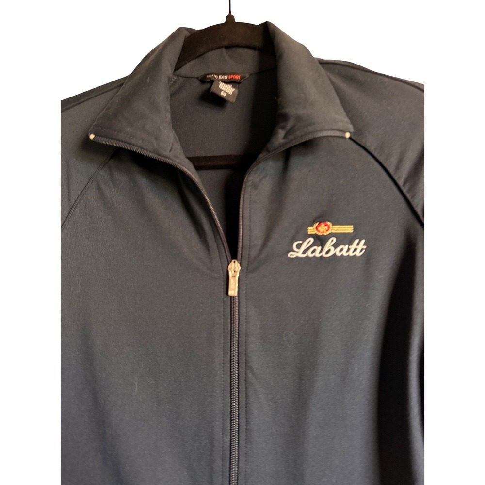 Labatt Beer Jacket SP Black Full Zip Performance Lightweight Golf Athletic
